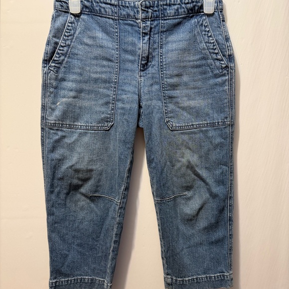 Talbots women’s linen crop straight leg jean size 6p - Picture 2 of 14